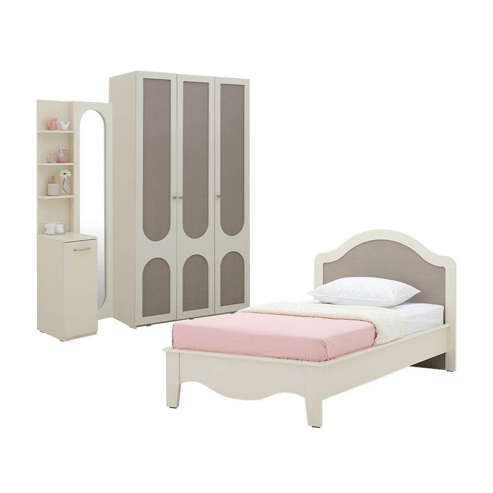 Bedroom set Size 3.5 ft (, Wardrobes 3 doors, Dressing tables) - white/