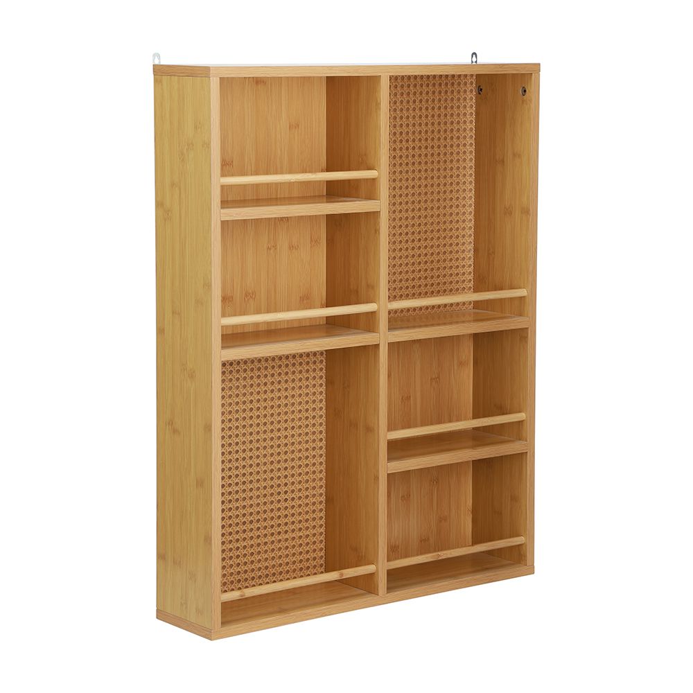 Wall-mounted shelf, 4 compartments, Onizuka Model - Natural