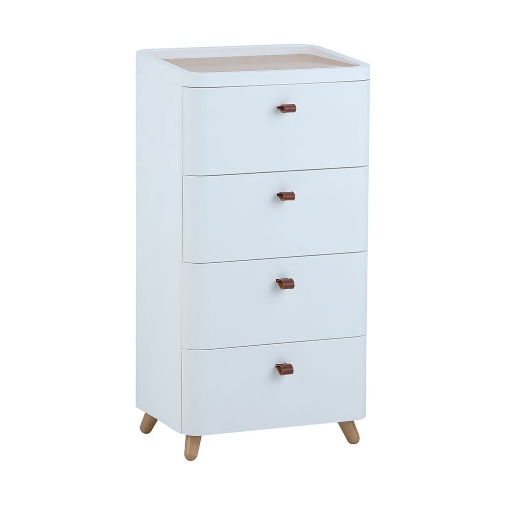 Chest of drawers 4 levels Model Della - White/Natural