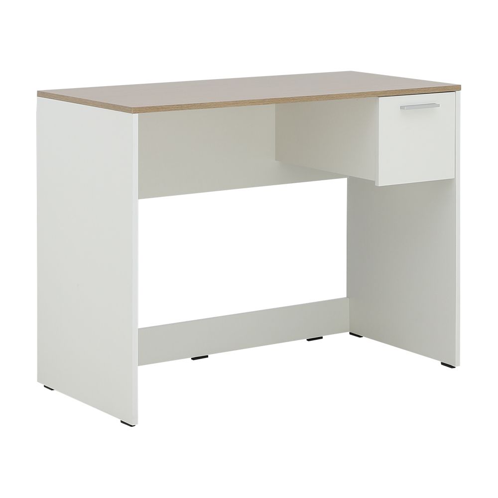Furinbox Desks 1 drawer Model Mini-O Size 100 cm - Natural/White