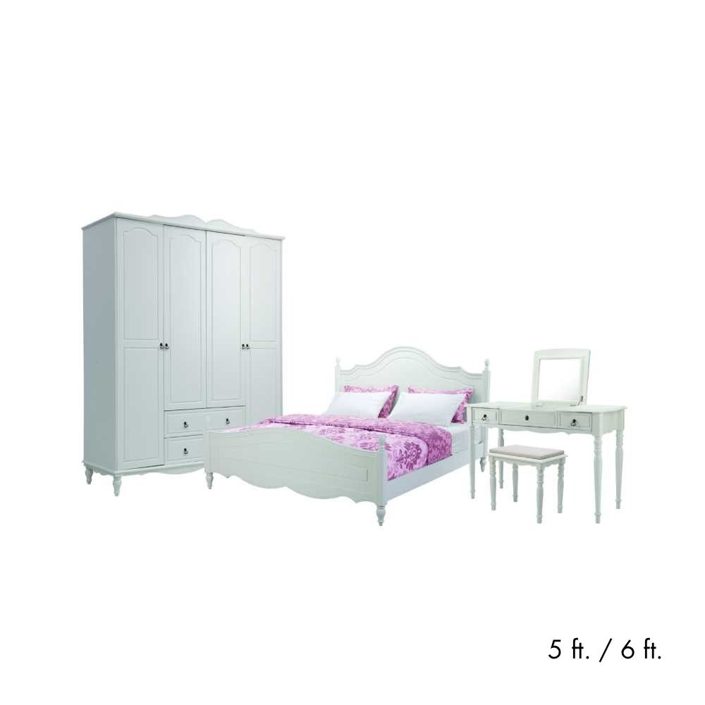Bedroom set (, Wardrobes 4 doors, Dressing tables) - white