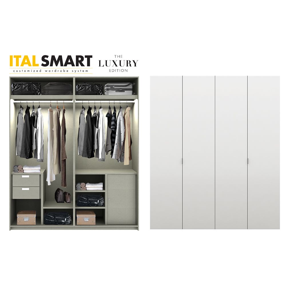 ตู้เสื้อผ้า อิตัล-สมาร์ท รุ่น 2.0 LUX12 - สีขาว