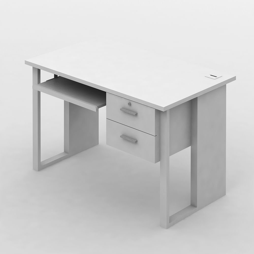 โต๊ะคอมพิวเตอร์ พร้อมตู้ลิ้นชัก รุ่นเวคตร้า ขนาด 120 เซนติเมตร - สีขาว