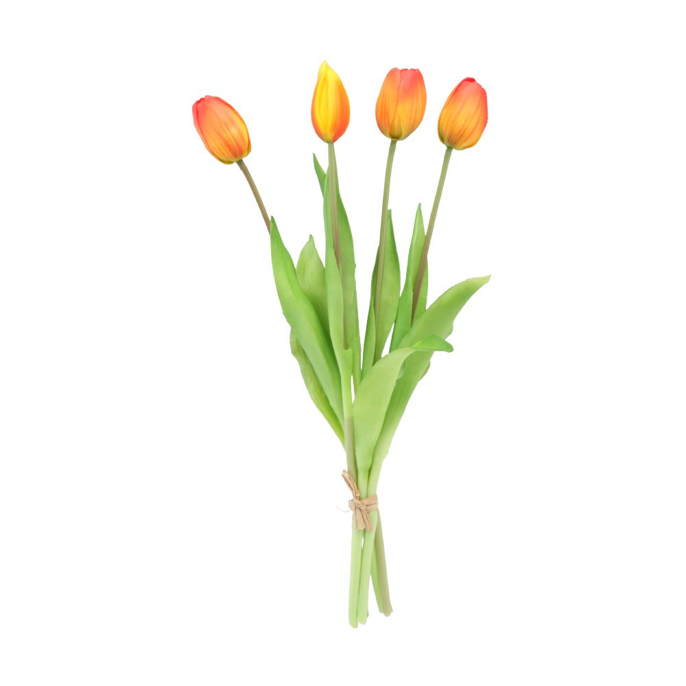 ช่อดอกทิวลิป 5 ดอก รุ่น ทูลิเปีย - สีส้ม