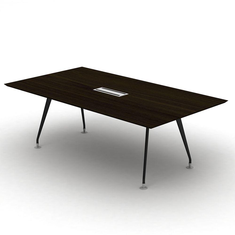 โต๊ะประชุม รุ่นสเปซ สแควร์  240 ซม. - สีดาร์กวอลนัท / สีสโมคกี้เกรย์