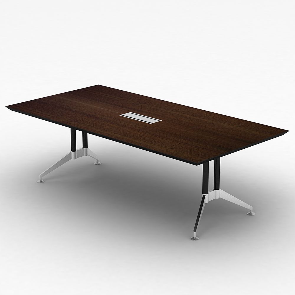 โต๊ะประชุม ทราโวโต้ สแควร์ 240 ซม. - สีดาร์กวอลนัท / สีสโมคกี้เกรย์