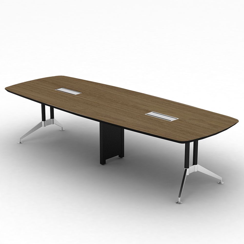 โต๊ะประชุม รุ่นทราโวโต้ อาร์ค 320 ซม. - สีมาดิสัน แอช / สีสโมคกี้เกรย์