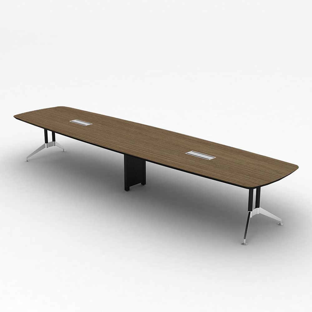 โต๊ะประชุม รุ่นทราโวโต้ อาร์ค 480 ซม. - สีมาดิสัน แอช / สีสโมคกี้เกรย์