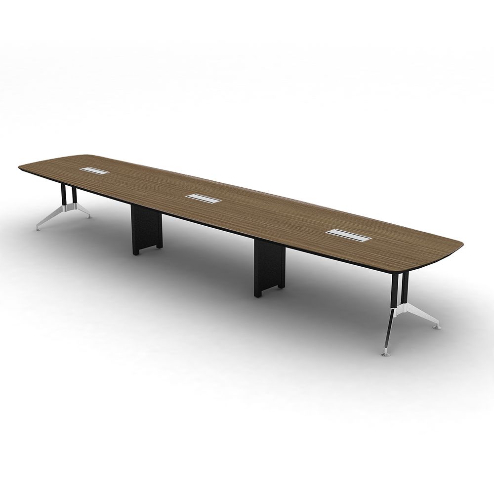 โต๊ะประชุม รุ่นทราโวโต้ อาร์ค 540 ซม. - สีมาดิสัน แอช / สีสโมคกี้เกรย์