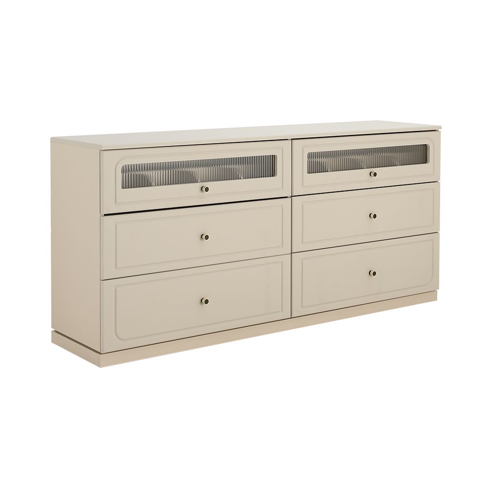 Cabinet with 6 drawers, Model Serene, Size 180 cm - Beige