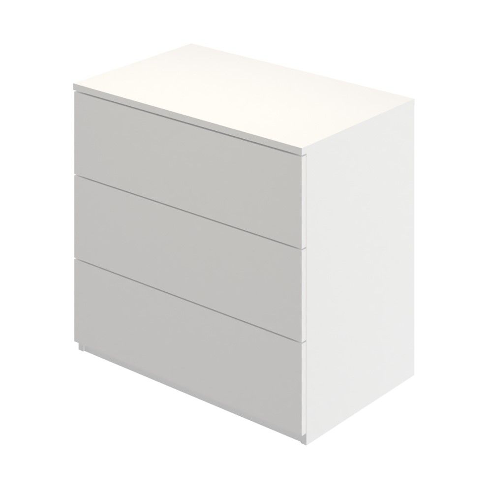  3 drawer Model Size 80 cm - White 