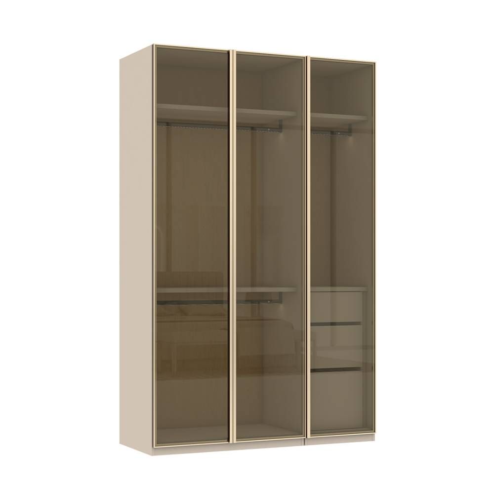 Wardrobes 3 doors (doors) Model Size 150 cm - Beige