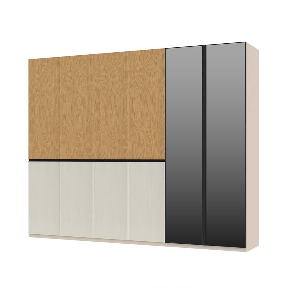 Wardrobes 6 doors (doors+) Model Size 300 cm - Beige