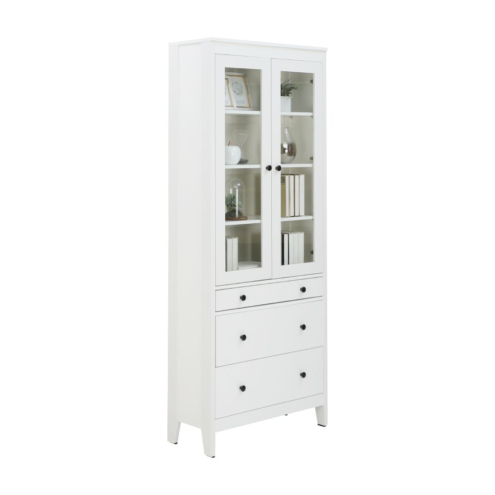 Tall cabinets 2 doorsdrawer Model Size 80 cm - White