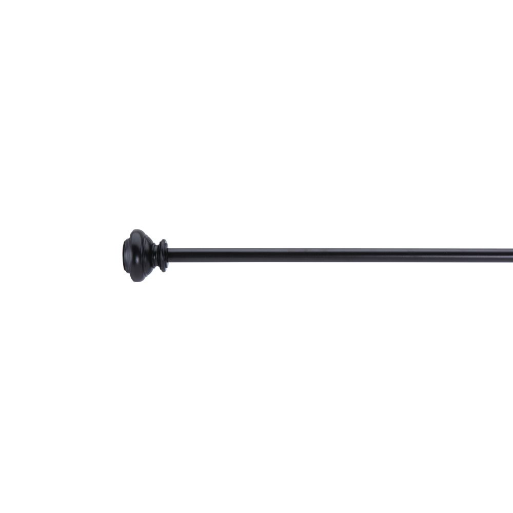 Extended curtain rail set, Model Cap 16 mm. 28-48 inch - Black