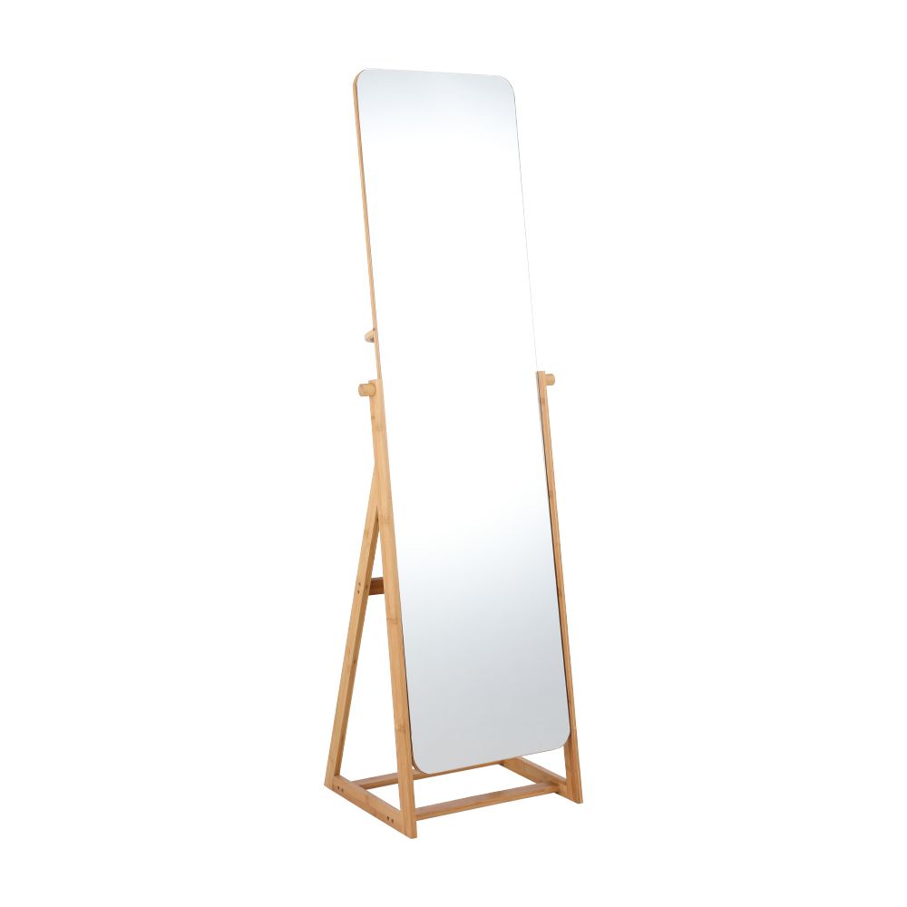 Dressing mirror with rail, Model Lorin, height 172 cm - Natural