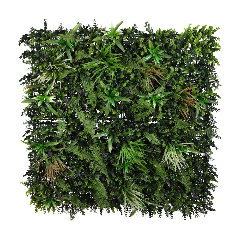 Artificial wood wall-mounted Model Vertini Size 100 x 100 cm - Green