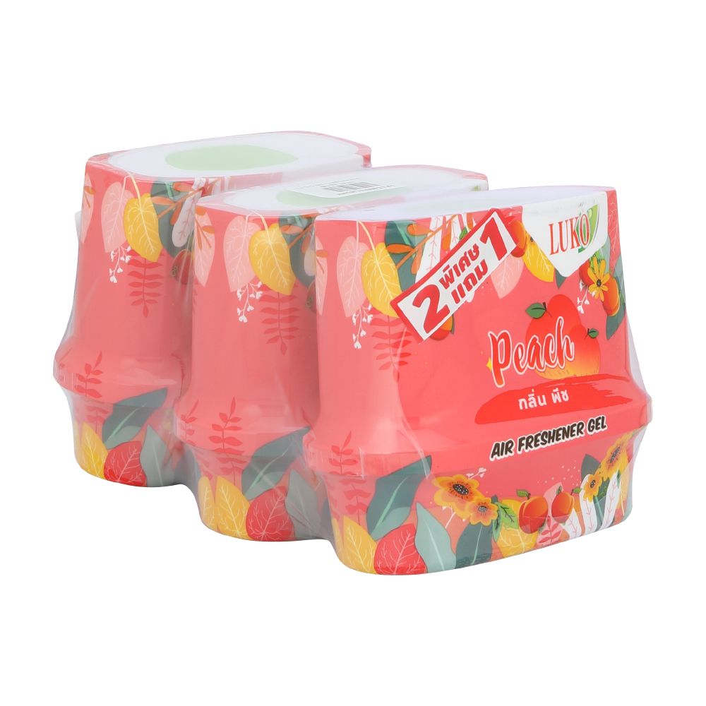 Air freshener gel, peach scent, Model Lugo, size 180 grams.