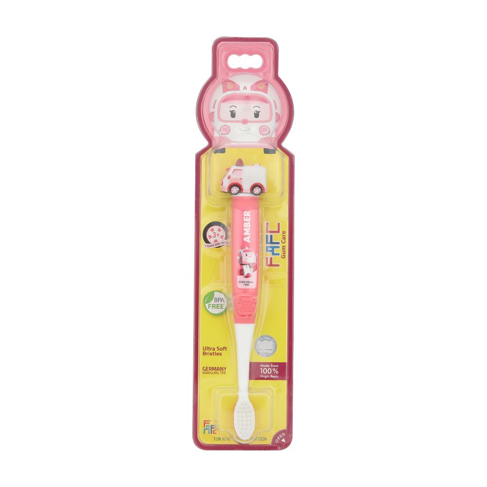 Children's toothbrush Robocar Amber Model FAFC - pink/white