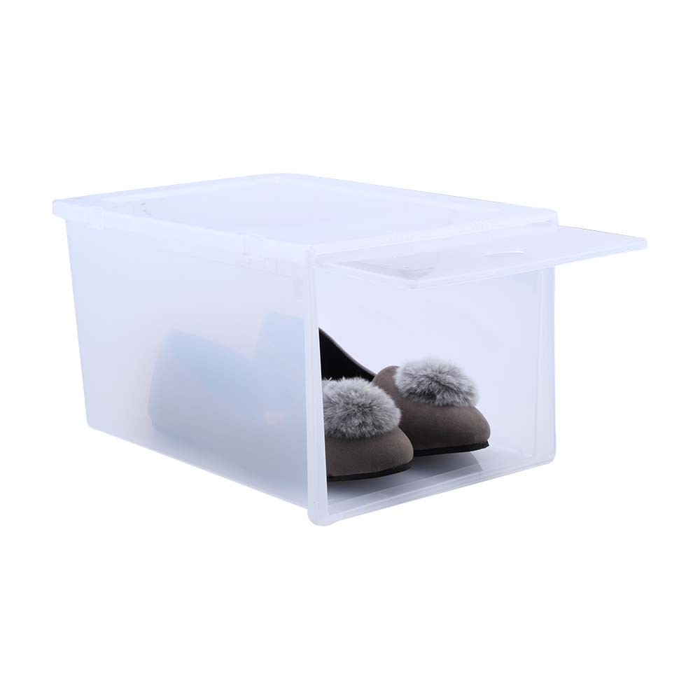 Shoe box with slide top lid, Model Bolivia, size M (2 pieces/) - clear color