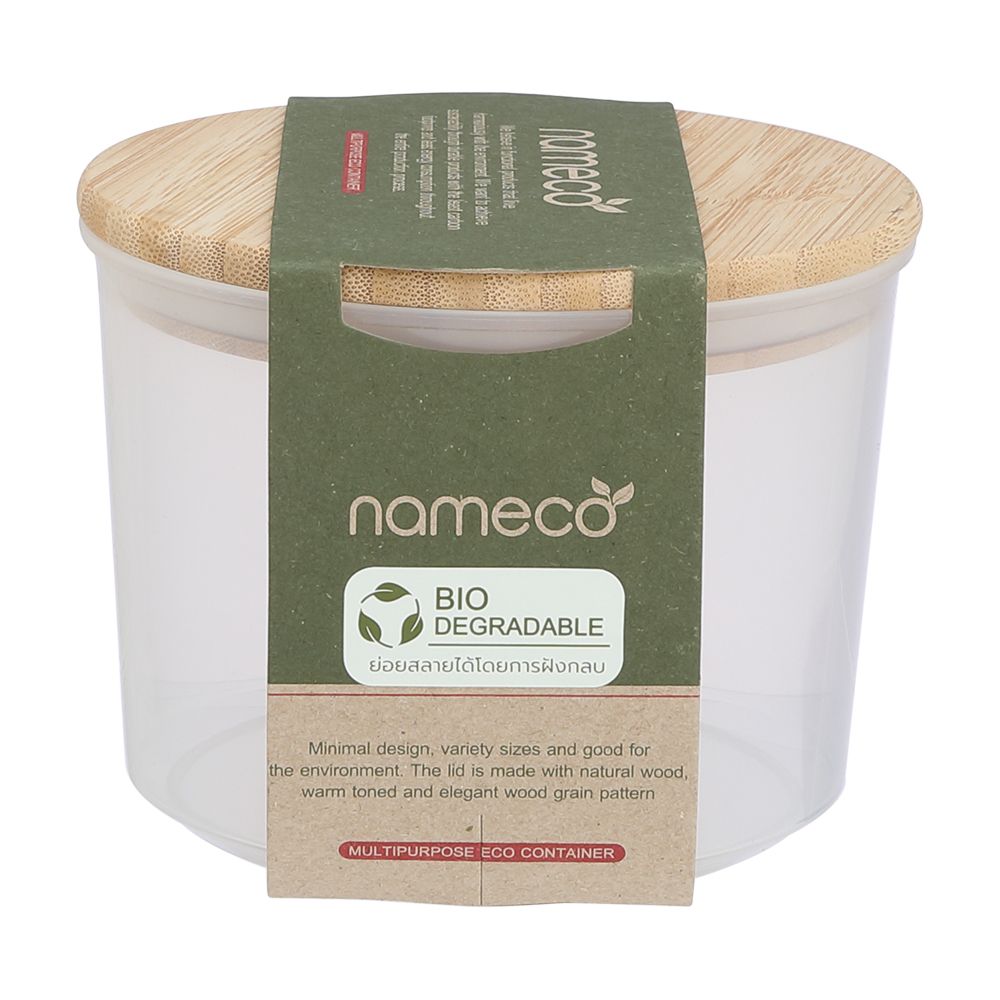Jar NC213/3, wooden lid, Model Nameco, size 1300 ml. - clear color