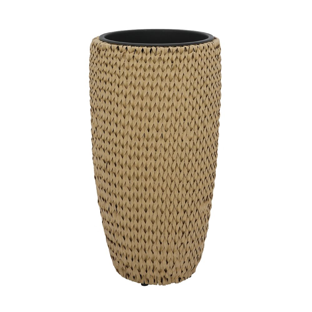 Plastic woven pot, Model Koji, Size 37 x 70 cm - Natural