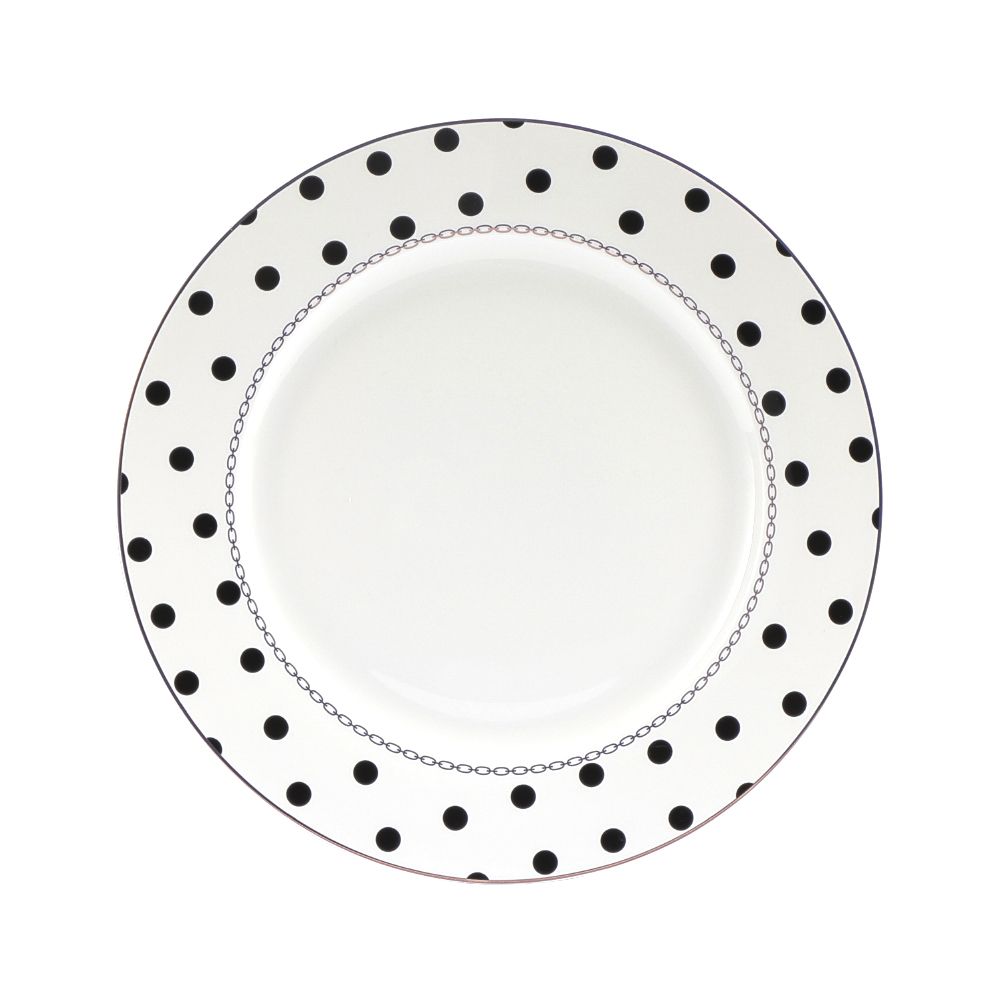 Plate Model Fendy Size 9 inch - White/Black