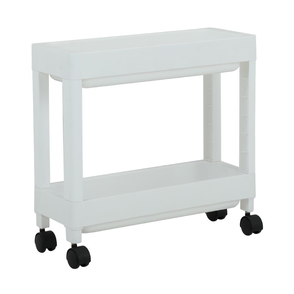 Shelving 2 levels with wheels Model Korino - White