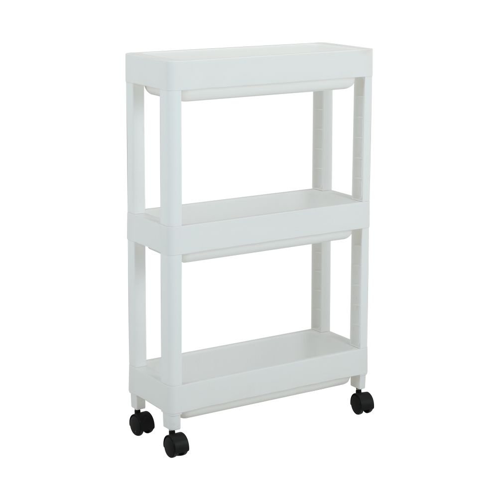 Shelving 3 levels with wheels Model Korino - White