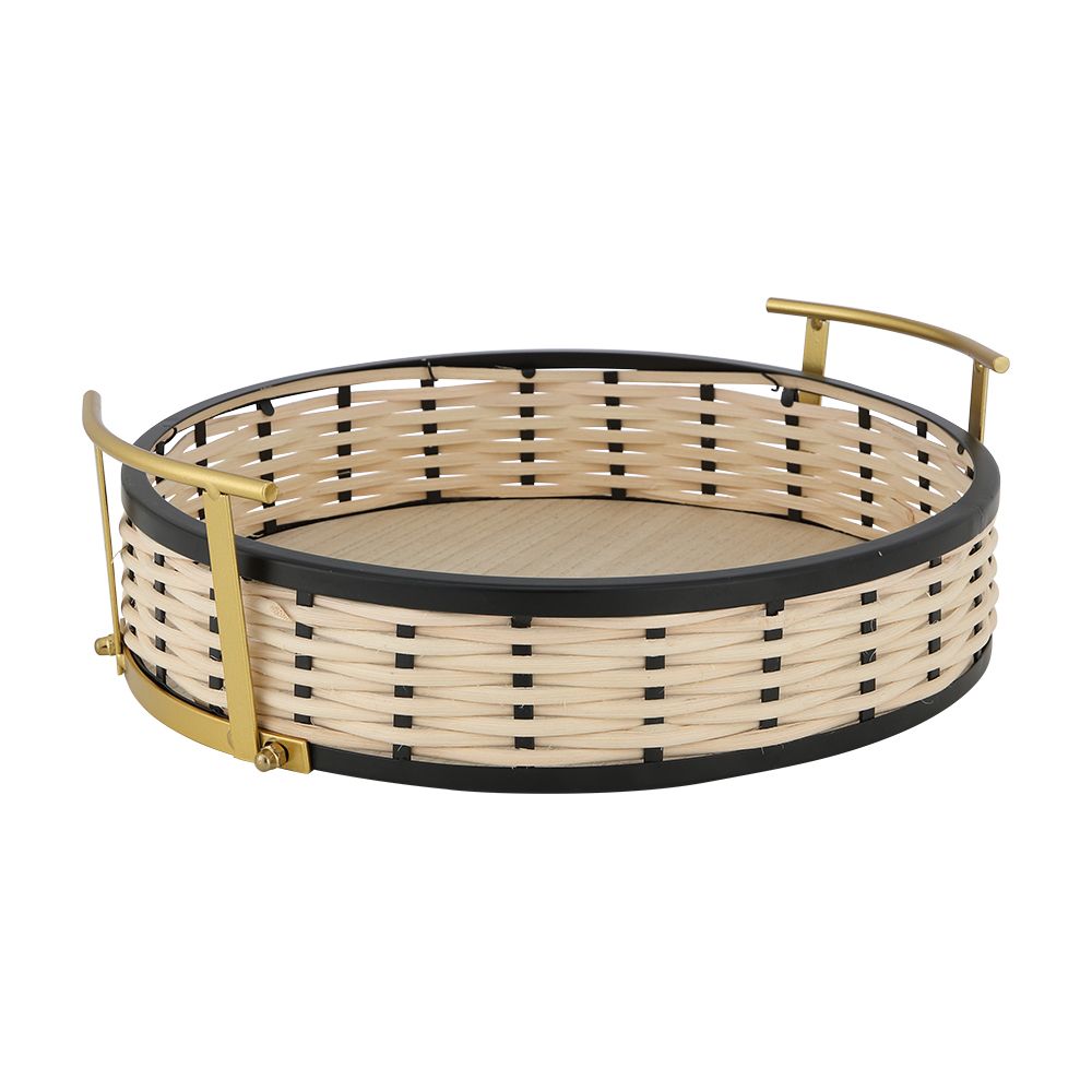 Multipurpose tray, woven model - Natural/black