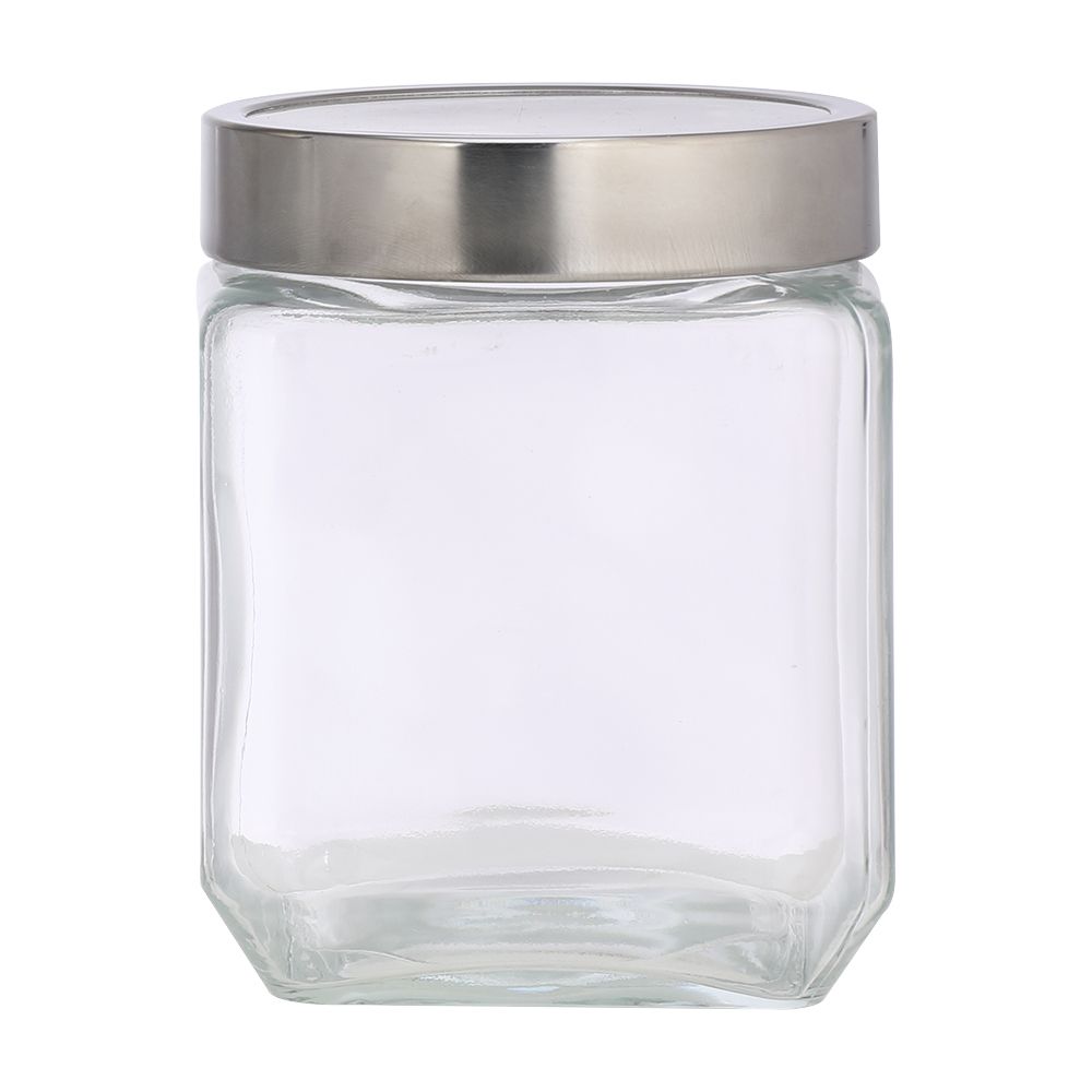 Jar with lid, Model Topp, Size 1200 ml. - Clear/silver color