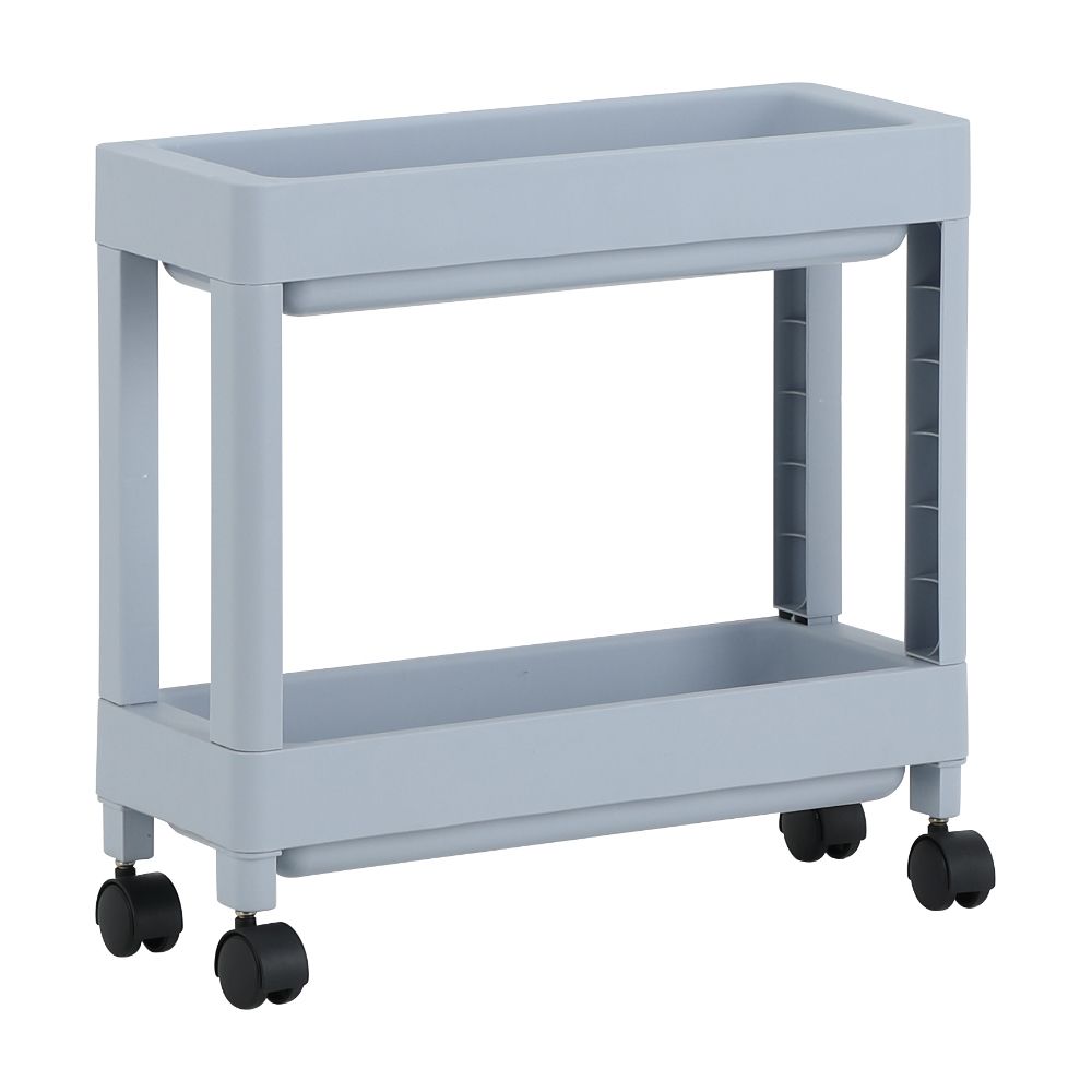 Shelving, narrow front, 2 floors, Eco model - blue