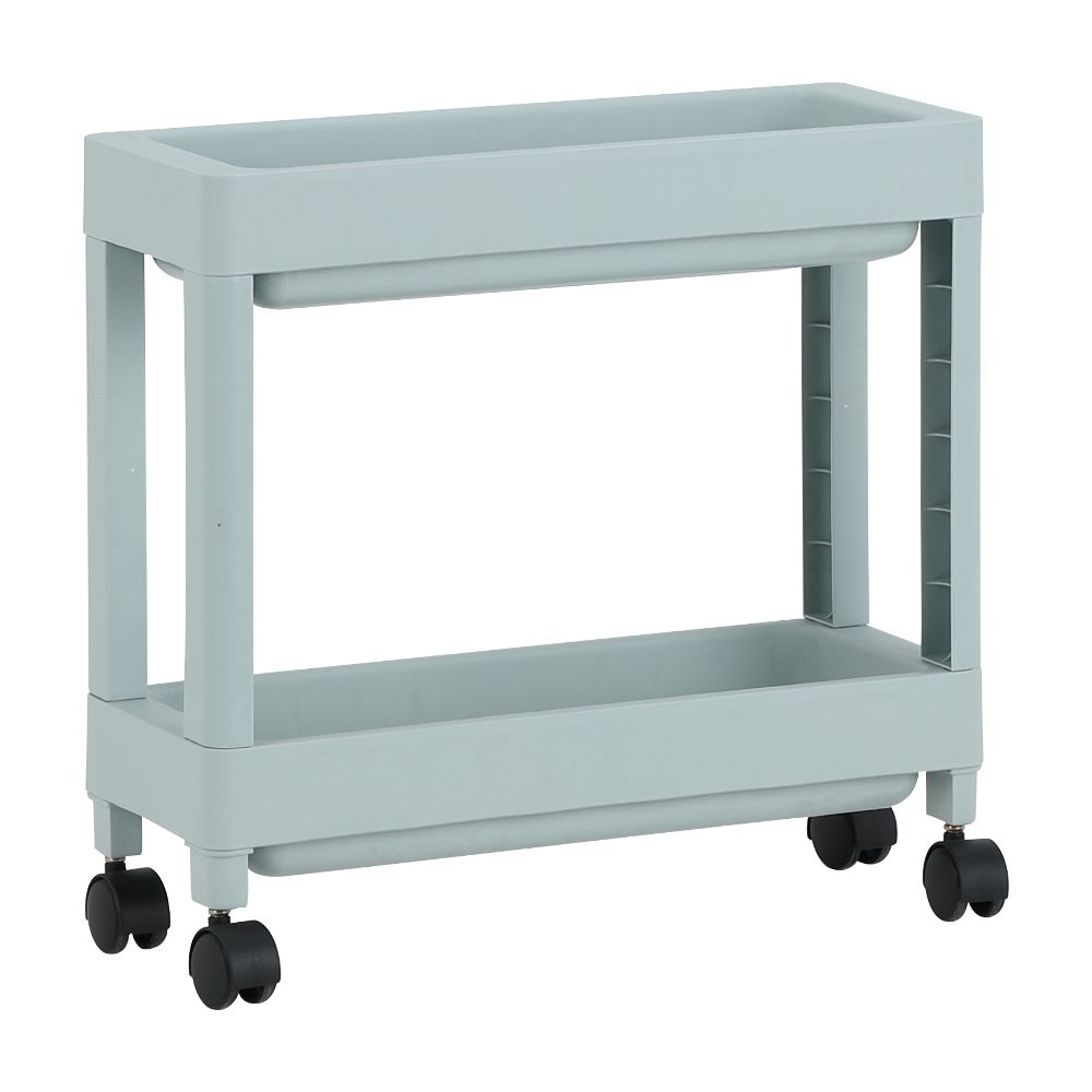 Shelving 2 floors with wheels, Eco Model - Green