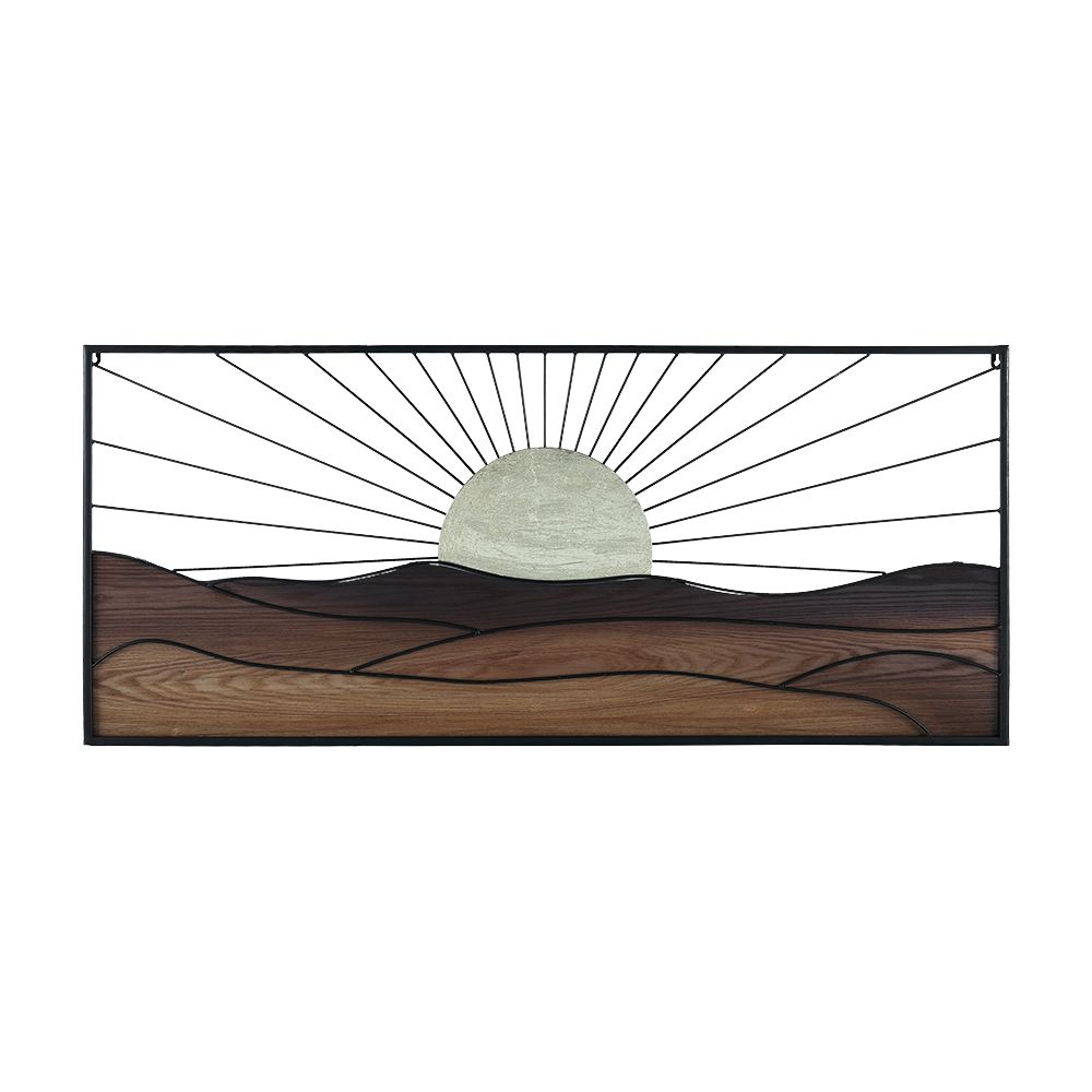 Metal hanging picture Model Sunzetta - Natural/black