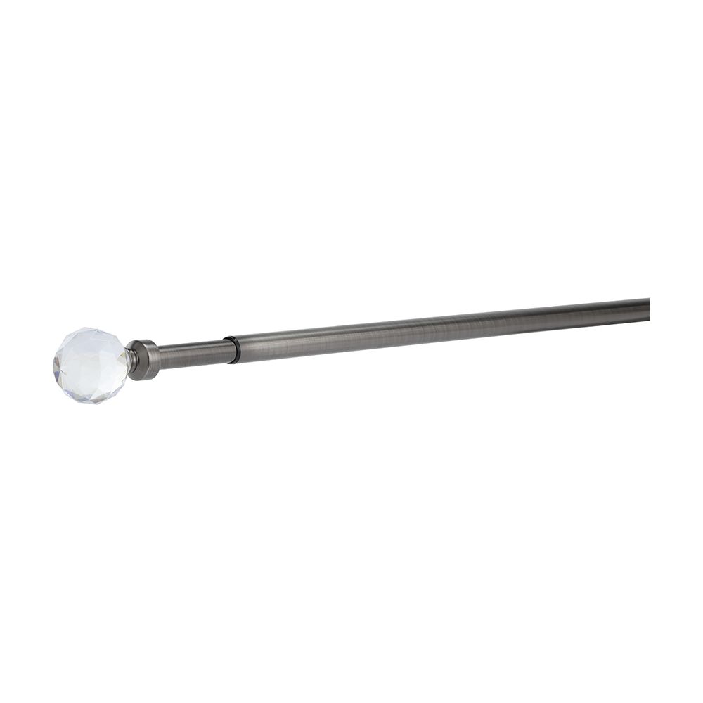 Extendable curtain rail, Model Welly, Size 1.9 x 120-210 cm - Pewter silver color