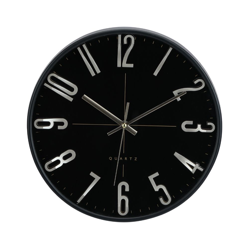 Clock wall-mounted Model Right Time Size 12 inch - Black/Gold