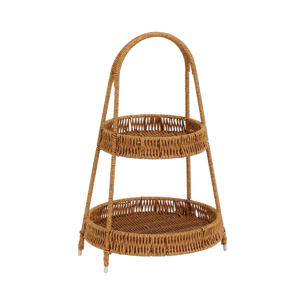 2-layer round tray, Model Baker, Size 25.5 x 42 cm - Natural