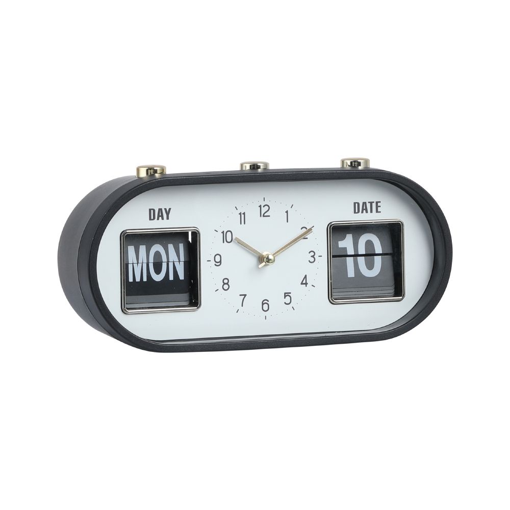 Clock alarm Model Kalenos Size 3.5 inch - White/Black