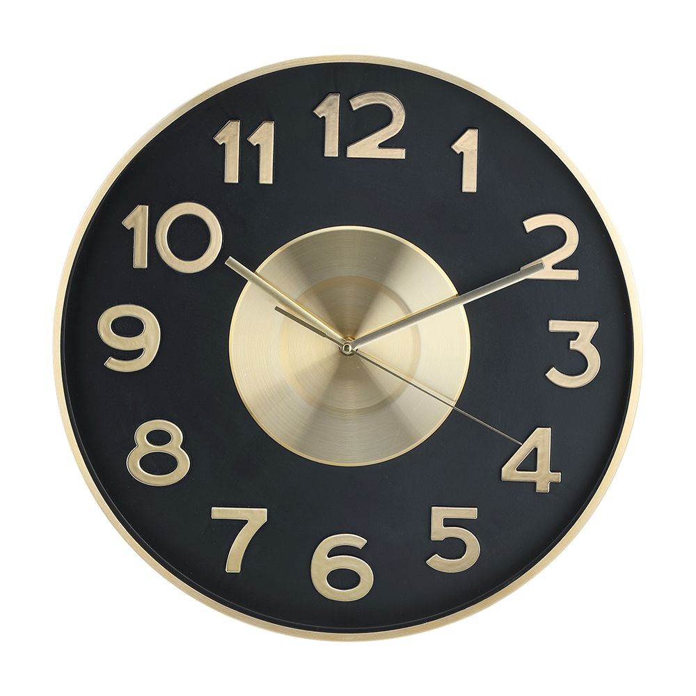 Clock wall-mounted Model Ratcio Size 16 inch - Black/Gold