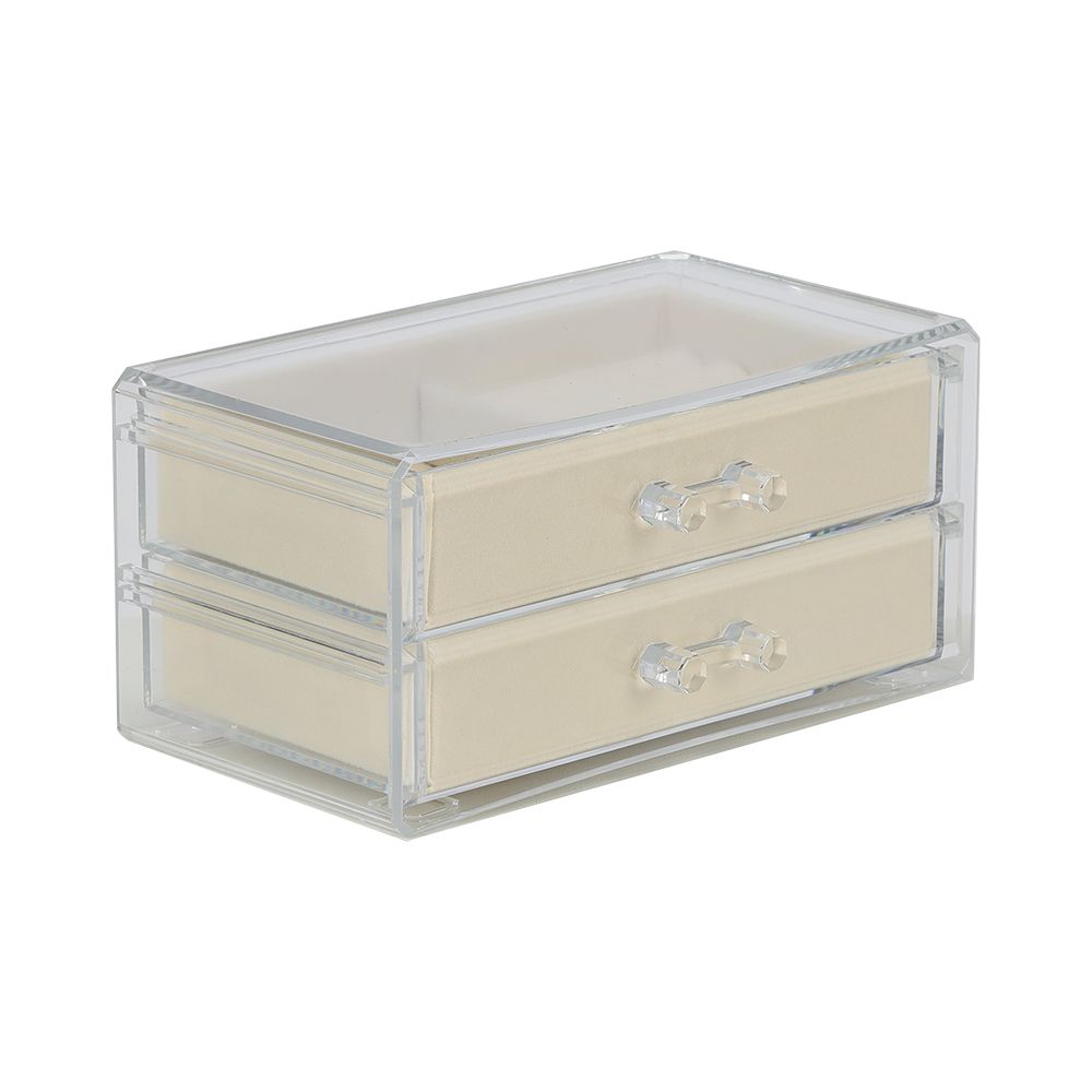 2-layer jewelry box, built model - clear/beige