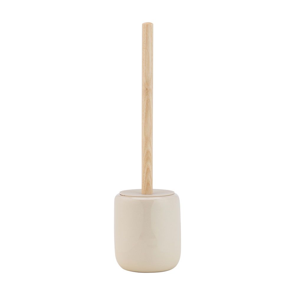 Toilet bowl brush with storage, Model Caroline - Beige/Natural