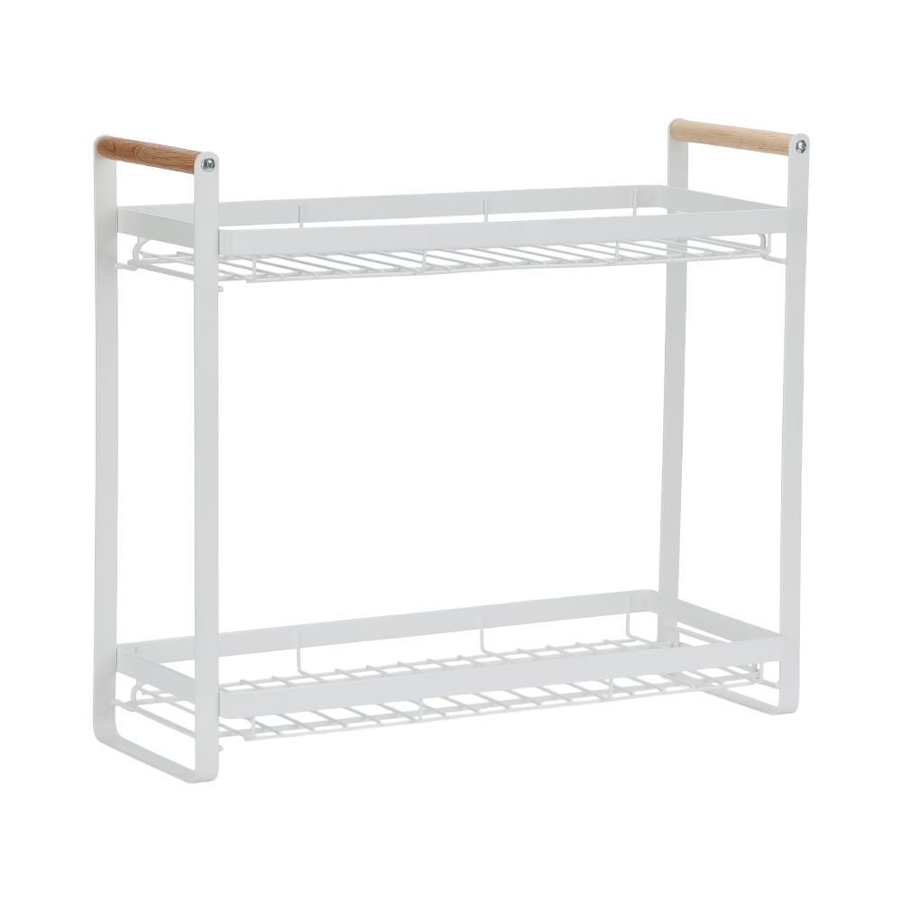 Shelving 2 floors, Model Bell - White/Natural