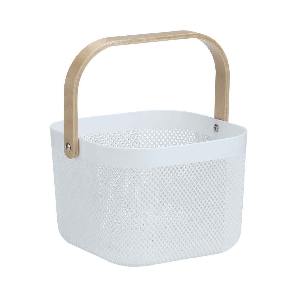 Multi-purpose basket, Model Damian, Size 24.6 x 23.4 cm - White/Natural