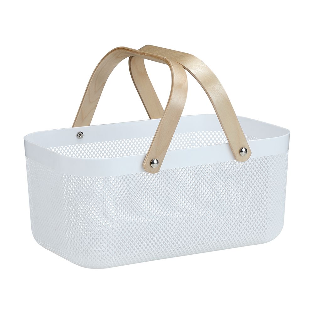 Multi-purpose basket, Model Damian, Size 39.4 x 23.7 cm - White/Natural