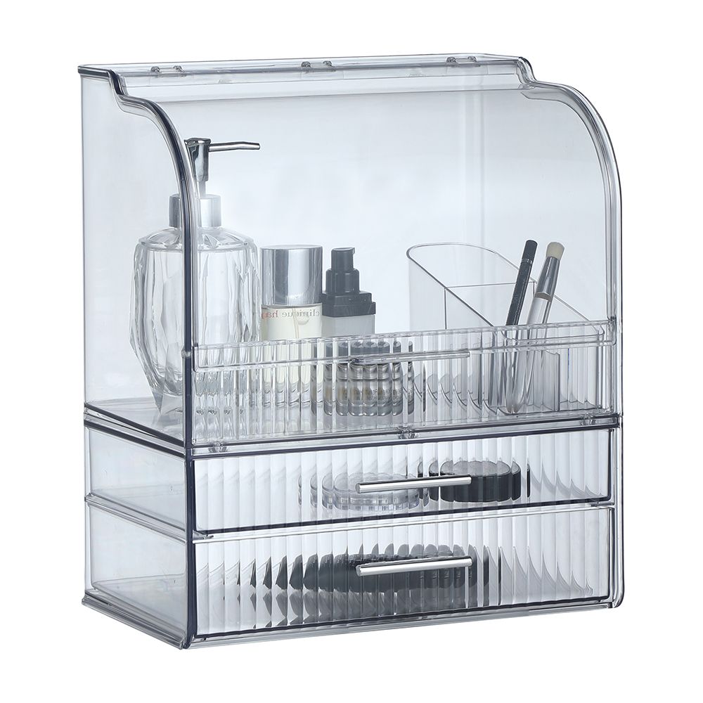 Cosmetic box with 2 drawers, built-in model - transparent