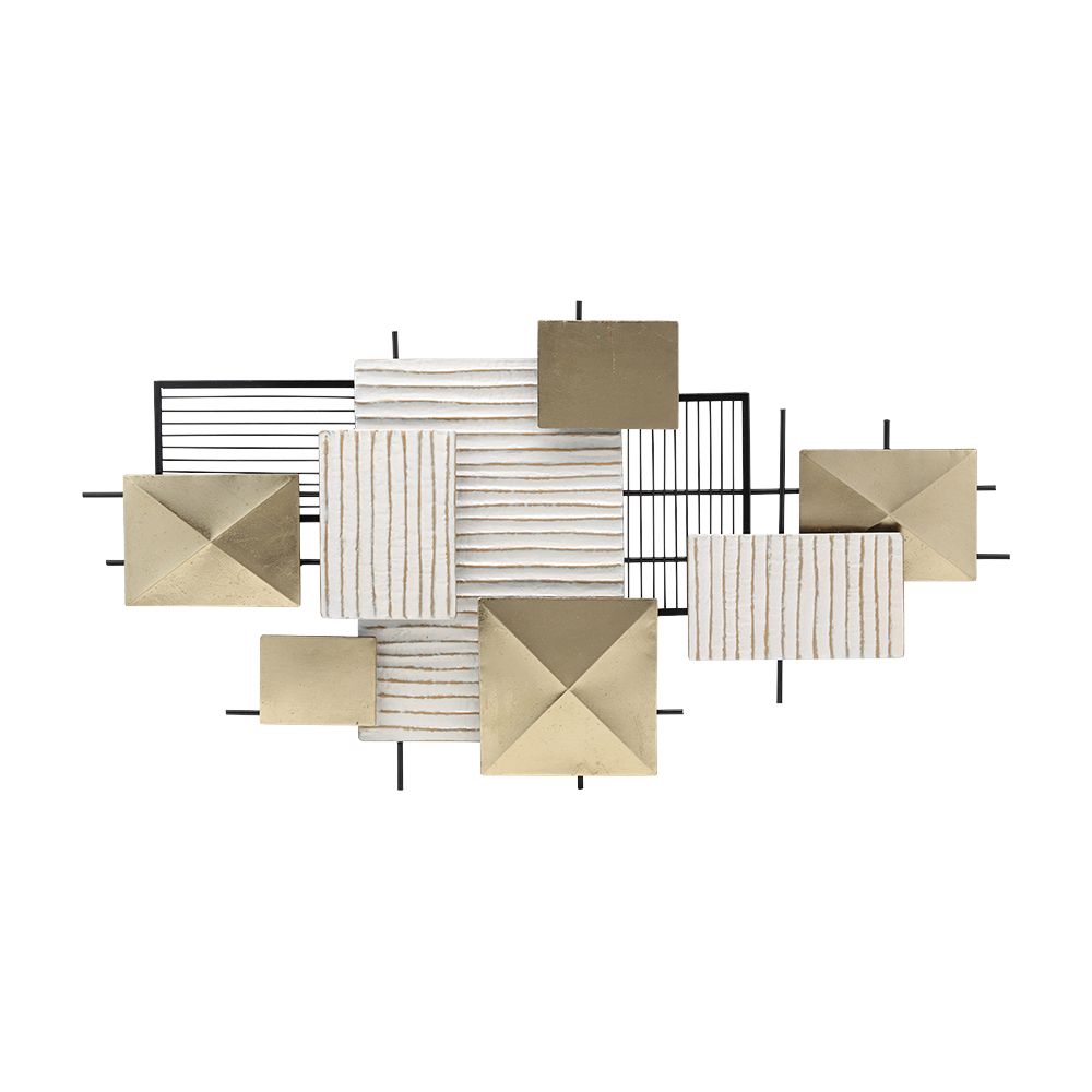 Metal hanging picture with graphic pattern, Model Haden - Multicolor