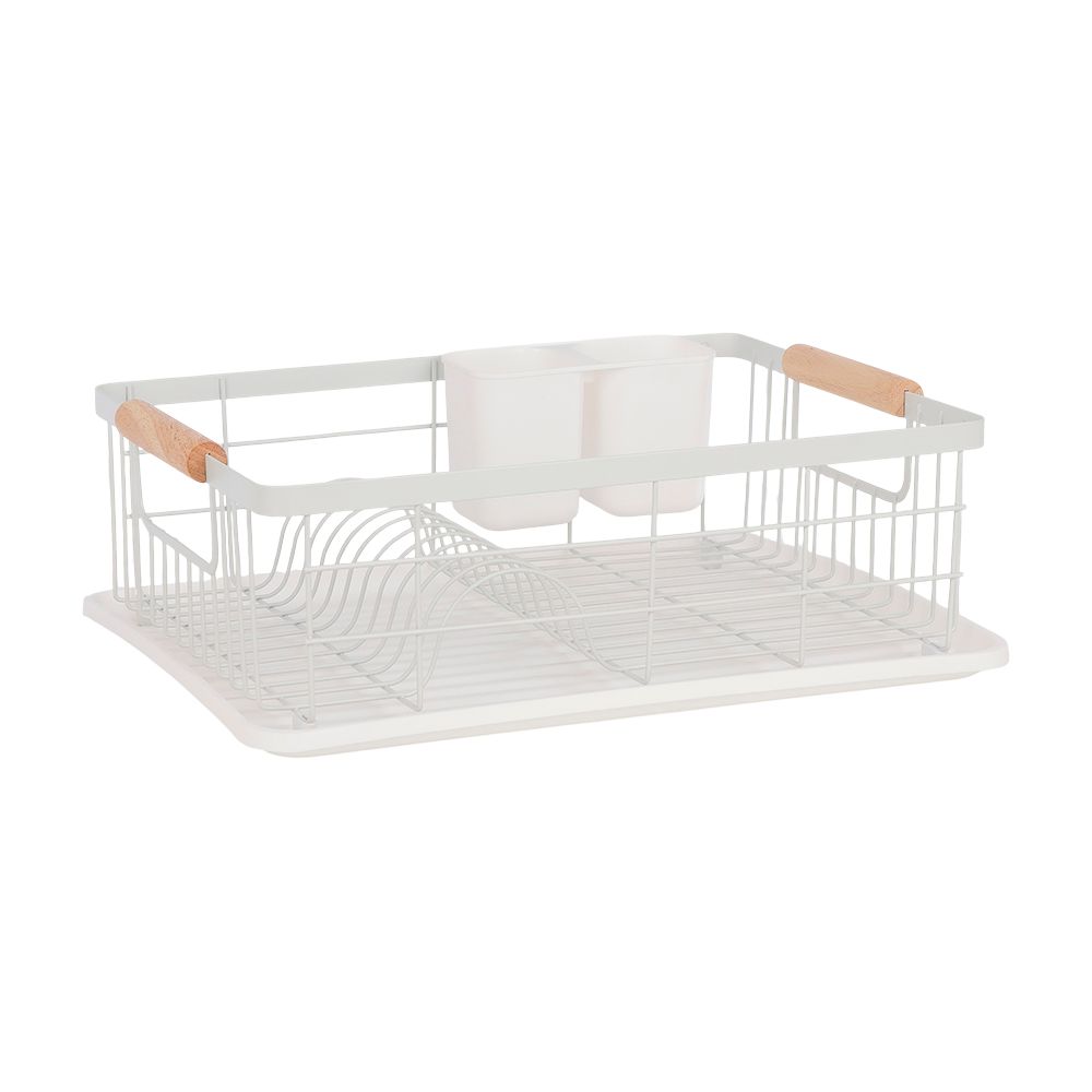 Dish drainer with tray Model Bell - White/Natural