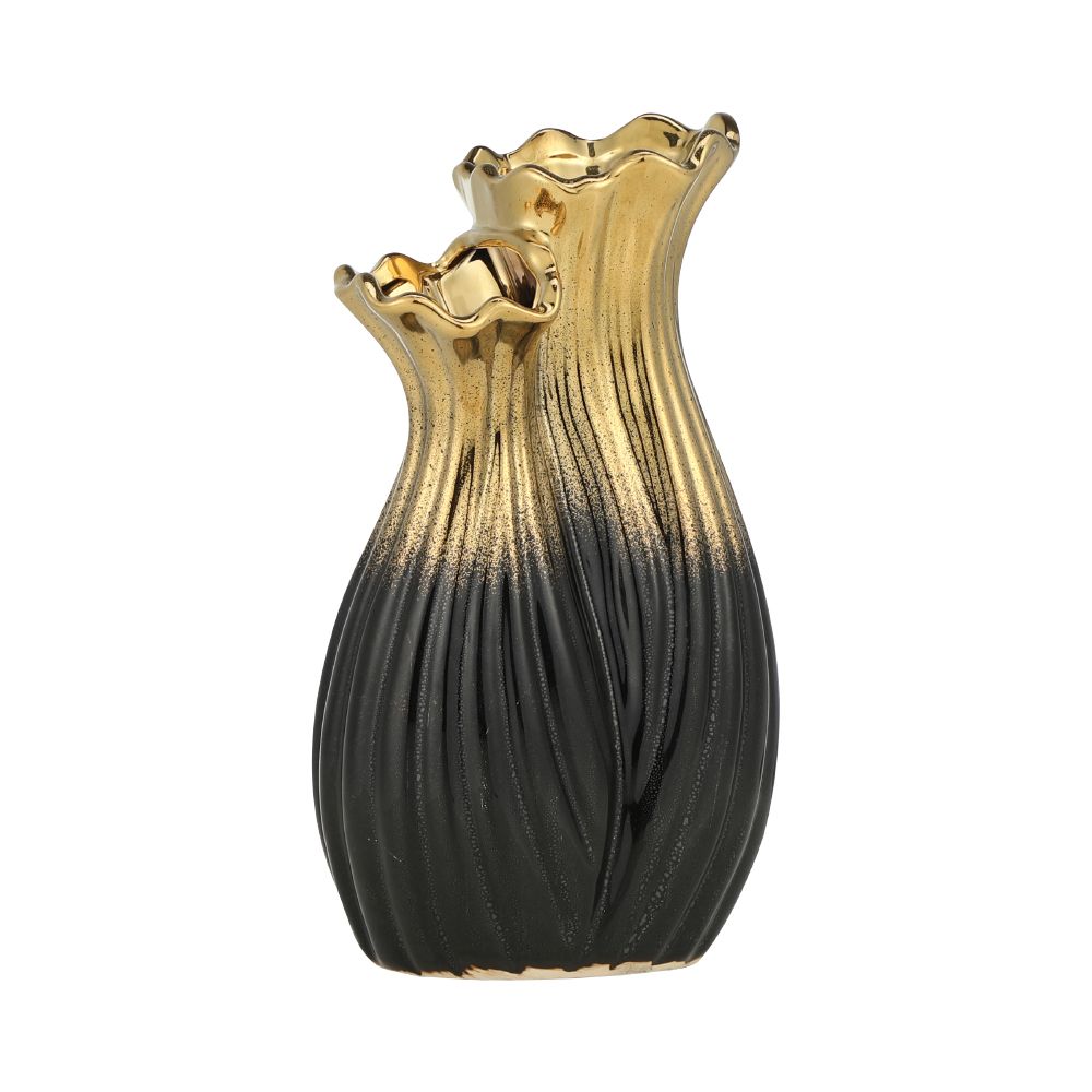 Vase table model Verva Size 12 inch - Black/Gold