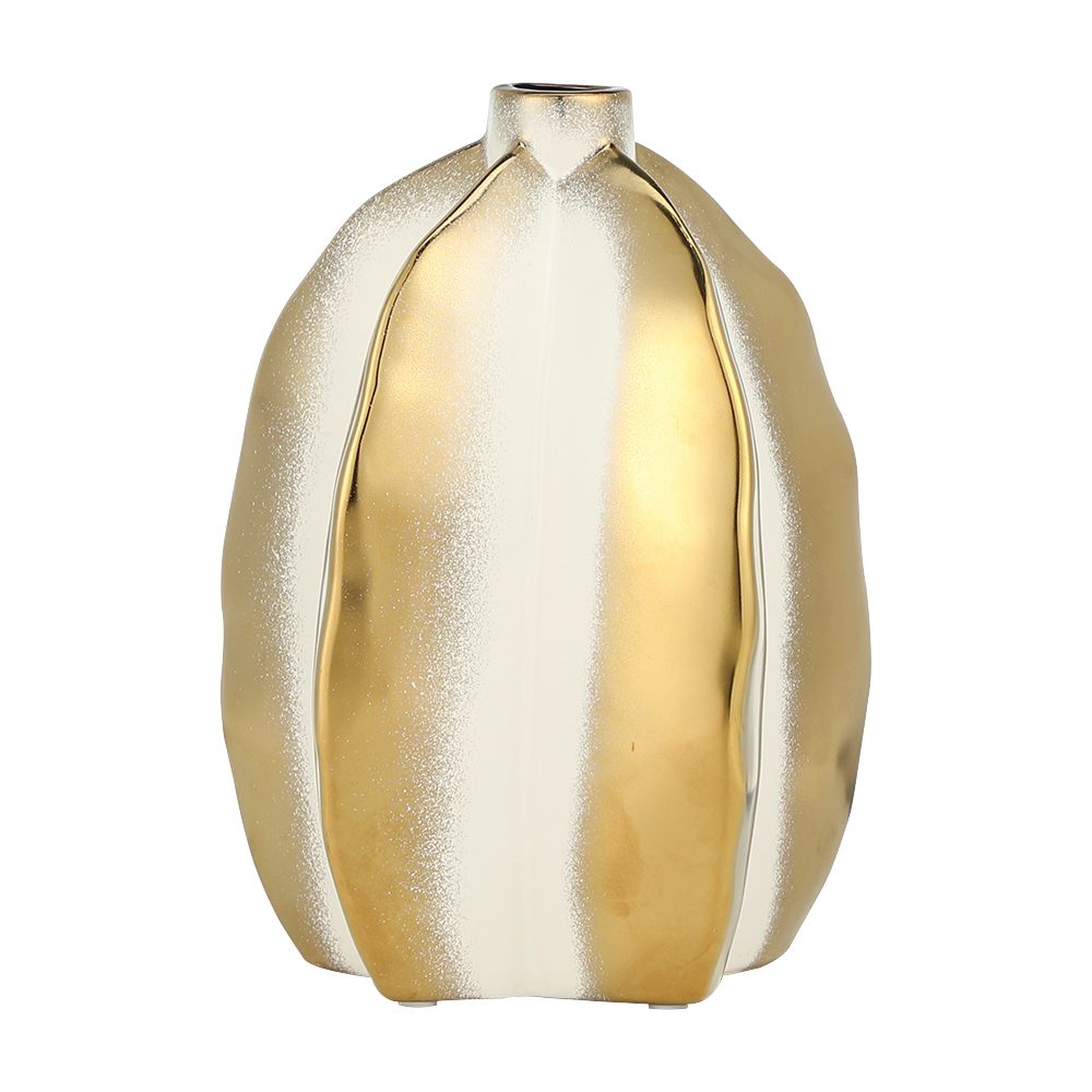Vase table model Lesto Size 11.5 inch - White/Gold