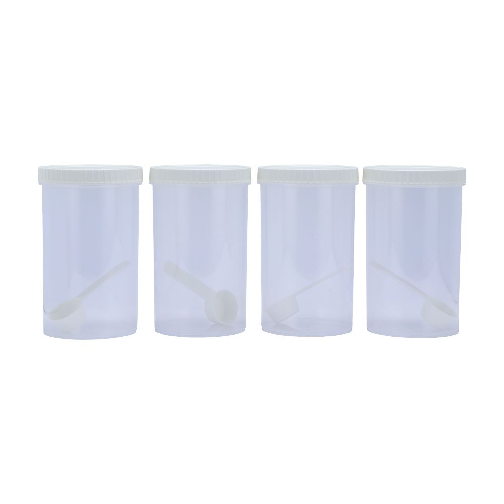 Jar with spoon, Model K-Cano (4 pieces/) - White